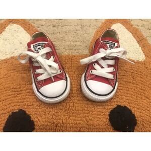 Converse All Star Toddler/Baby Boys Size 4 Red Colorful Sneakers. EUC